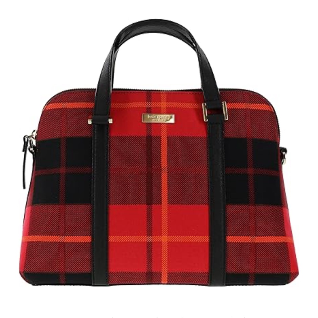 Kate Spade Newbury Lane Plaid Satchel Holiday Bag